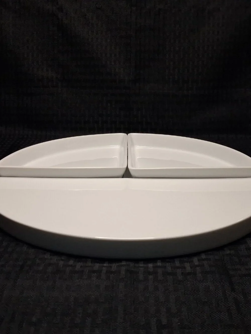 Crate & Barrel 4 pc Porcelain Modular Geometric Serving Tray Set (SKU 235-934)